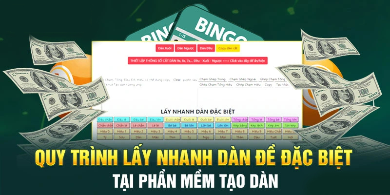 Thực hiện lấy nhanh dàn đề đặc biệt