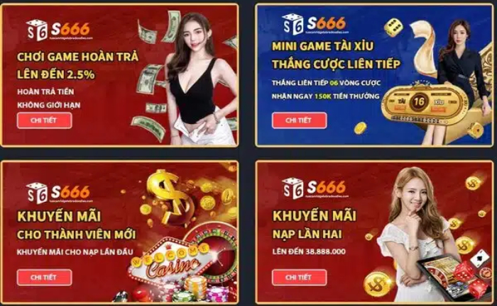 Người chơi có nhiều cơ hội tận hưởng ưu đãi khuyến mãi S666 khi tham gia